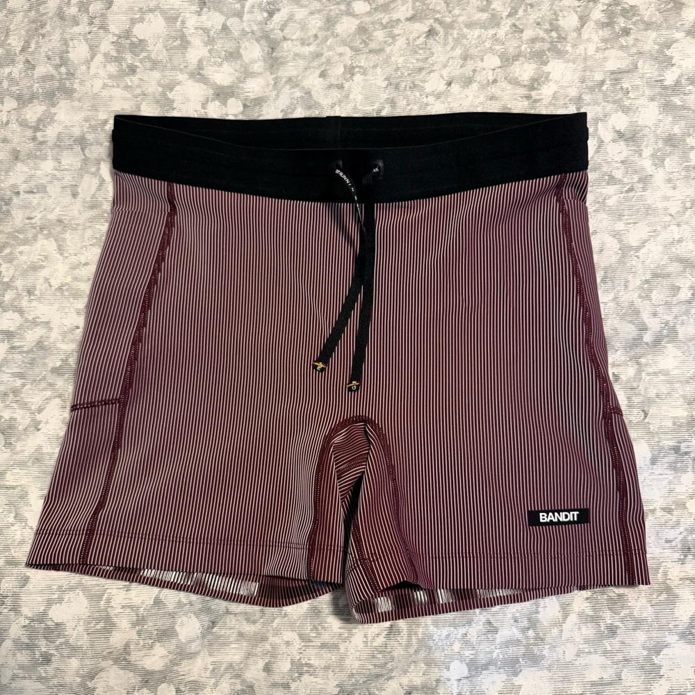 Bandit Running Striped Cadence 5” Women’s Compression Shorts - Port
